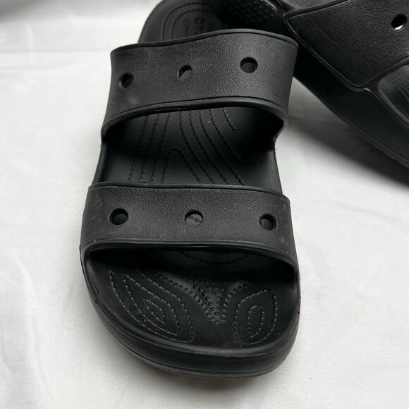 Crocs Iconic Comfort Classic Double Strap Sandals Black Men's Size 12 Women's 10 - Picture 2 of 7